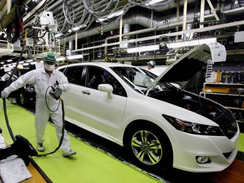 Japan's factory output unexpectedly fell 1.2 per cent in July, the industry ministry says. (AAP)
