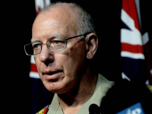 Australia's Defence boss David Hurley denies cuts to the defence budget will put soldiers at risk. (AAP)