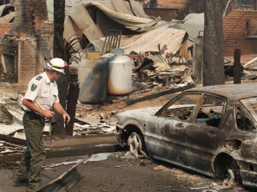 Authorities are continuing to survey the damage caused by the ongoing wildfires (Getty)