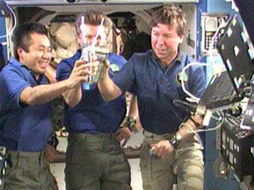 Astronauts had previously celebrated the success of the water recycler that transformed their urine into drinkable water (NASA)