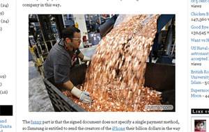 Fake: Claims Samsung paid Apple fine in 5-cent coins