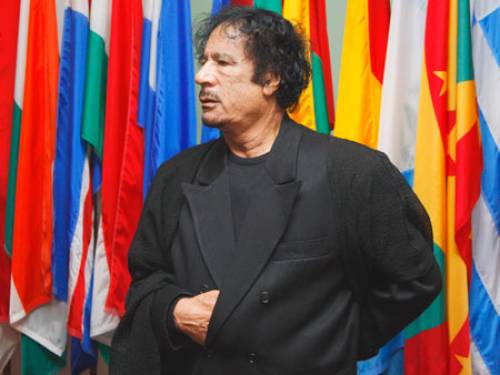 Moammar Gadhafi visits United Nations Headquarters in New York. (AAP)