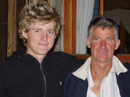 Steve Flood, pictured with his son Mark, lost his home in the Bendigo fire (Photo: Steve Flood)