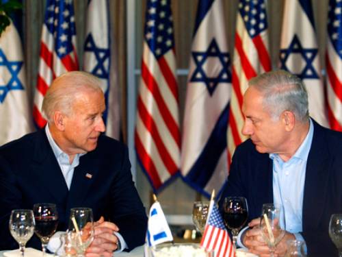 US Vice President Joe Biden (left) meets with Israeli Prime Minister Benjamin Netanyahu (Getty Images)