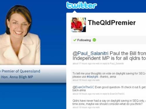 Queensland Premier Anna Bligh is on Twitter.