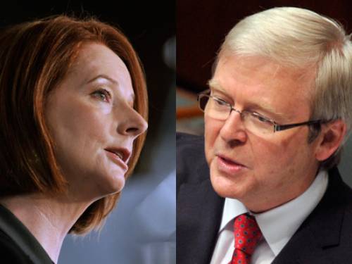 Julia Gillard and Kevin Rudd are at odds over the leadership of the Labor Party.(AAP)