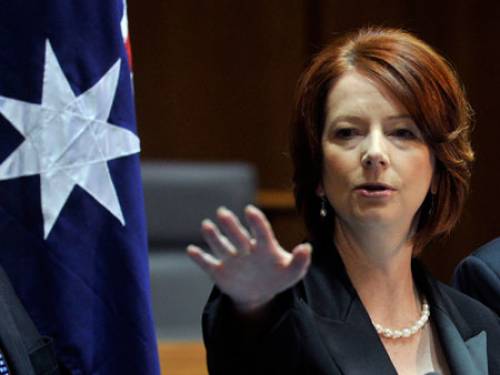 PM Julia Gillard says people should not be called racist for raising concerns about asylum seekers. (AAP)
