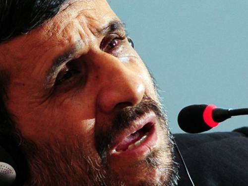 The Iranian leader was welcomed with military honours at the international airport in Caracas. (Getty)