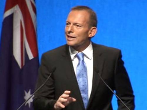 Tony Abbott says the carbon tax will make the cost of living soar.(SBS)