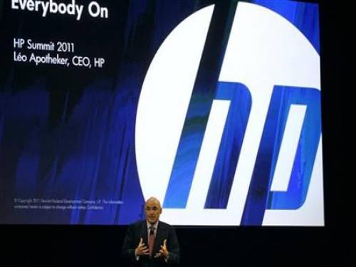 HP CEO Leo Apotheker delivers the keynote address at the HP Summit in San Francisco, California March 14, 2011. REUTERS/Stephen Lam