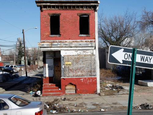A boarded-up building in Camden, New Jersey. (AAP)