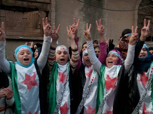 Protesters in the troubled city of Homs. (AAP)
