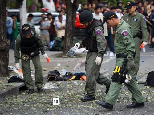 Thai bomb squad experts were called out to the Sukhumvit Road area in the east of the city after an apparently unintended blast at a house. (Getty)