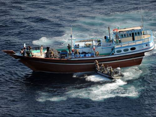 The Defence Department said the drugs were disposed of at sea by members of the boarding party. (AAP)