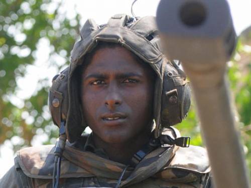 A Sri Lankan soldier stands guard near a Tamil Tiger stronghold (Getty Images)