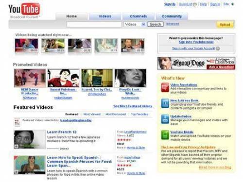 A screenshot of YouTube.com, taken on July 15, 2008. REUTERS/www.youtube.com