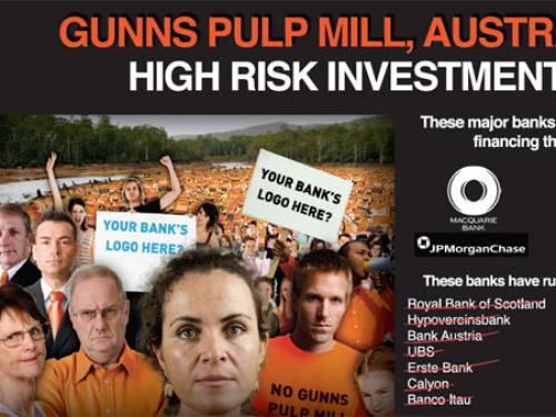 Part of the anti-Gunns Pulp Mill advertisement, printed in a British newspaper by activist group Get Up!