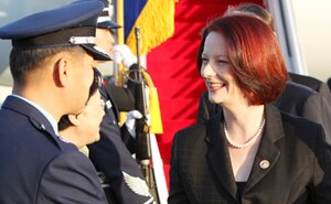Gillard touches down in Seoul on Wednesday. (AAP) 