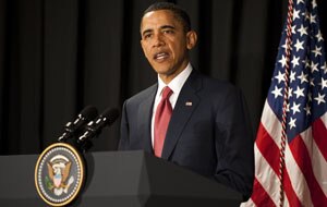 US President Barack Obama barely mentioned Libya during his trip to Brazil (AFP/Getty Images).
