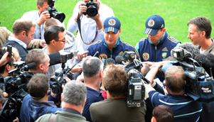 The media scrum in Wellington is told not to