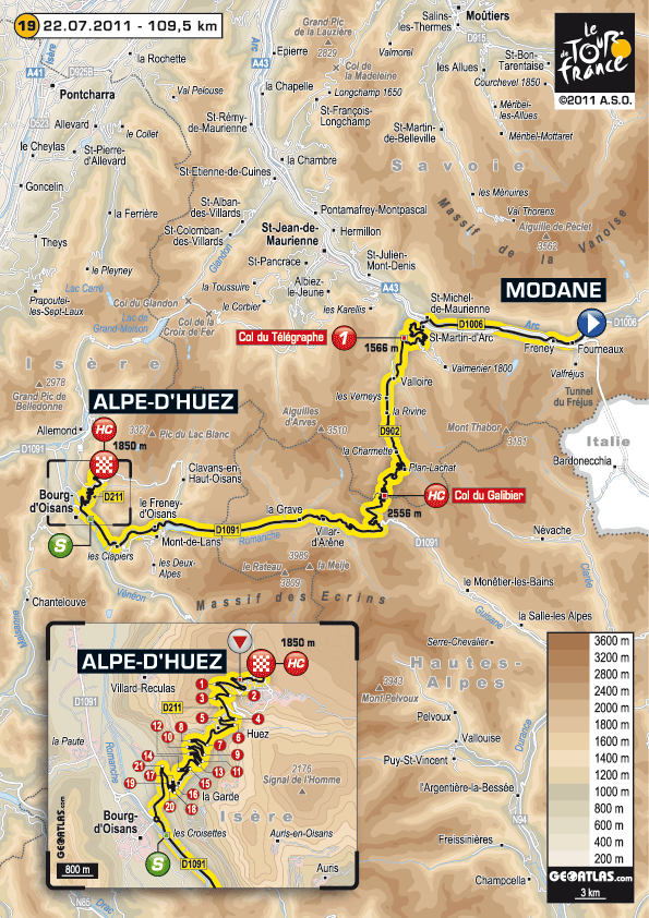 2011 tour de france map. Stage Map of 1900