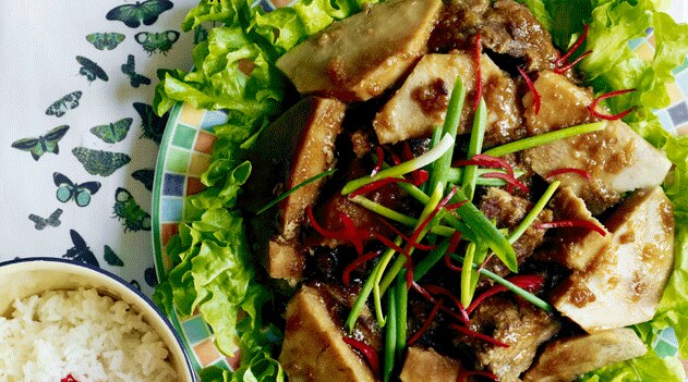 Steamed five-spice pork with taro (fen zheng rou)
