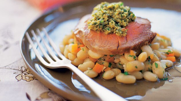 French roast lamb with haricot beans